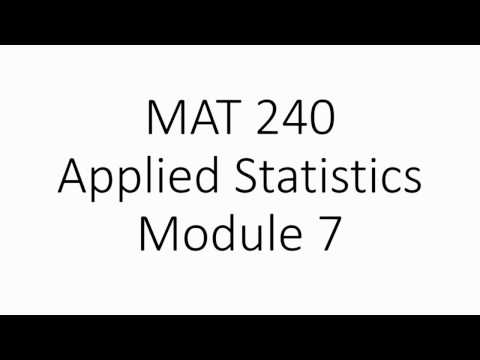 Mat 240 Module 7 Lecture