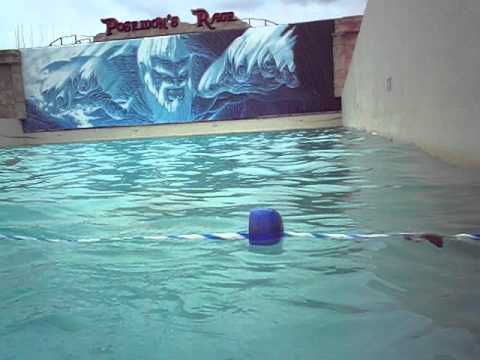 Getting hit by the big wave in Wisconsin Dells.