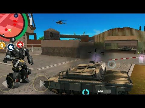 Military Tank Rope Hero Vice Town Secret Place Base Army Tank robbery