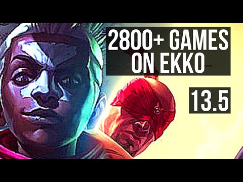 EKKO vs LEE SIN (JNG) | 9/0/3, 3.1M mastery, 2800+ games, Legendary | KR Grandmaster | 13.5