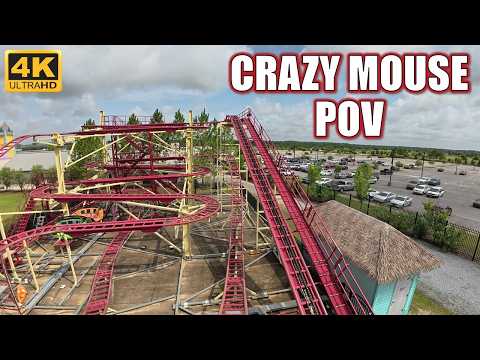 On-ride point of view of Crazy Mouse