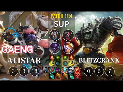 DFM Gaeng Alistar vs Blitzcrank Sup - KR Patch 11.4