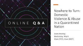 Nowhere to Turn: Domestic Violence &amp; Abuse in a Quarantined Nation with Chris Moles