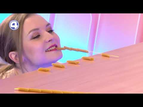 Весёлая игра с макаронами