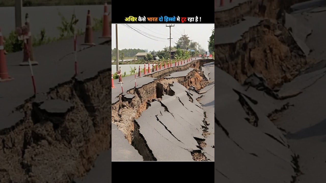 Indian tectonic plate breaking in two part 😱 || India is Splitting Apart || #shorts