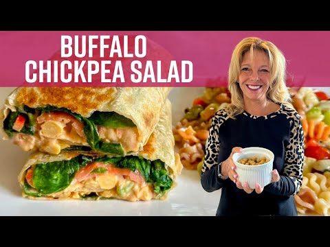 Buffalo Chickpea Salad and Wrap | Kathy's Vegan Kitchen