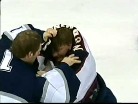 Atlanta Trashers vs Edmonton Oilers Brawl 2004 + Pasi Nurminen vs Ty Conklin