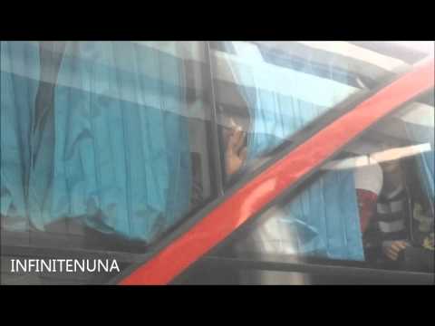120407 Infinite Woohyun and Sungjong fan service to fan on the bus