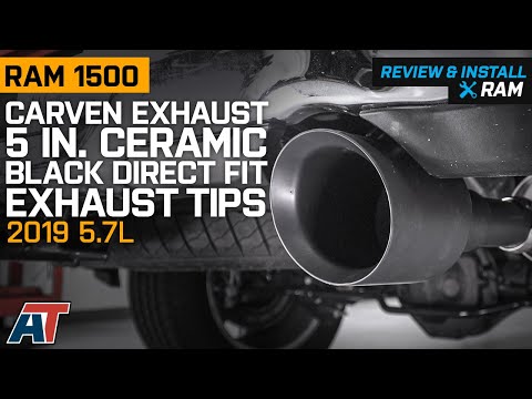 2019 RAM 1500 5.7L Carven Exhaust 5 in. Ceramic Black Direct Fit Exhaust Tips Review & Install