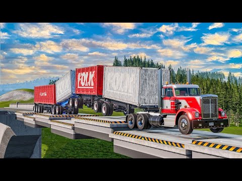 Cars vs. Trembling Bridge: Epic Destruction Challenge in BeamNG Drive!