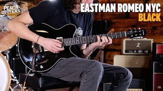 Video thumbnail for No Talking...Just Tones | Eastman Truetone Gloss Thinline Series | Romeo NYC - Black by Peach Guitars