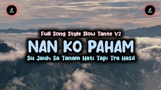 Download lagu DJ NAN KO PAHAM FULL SONG SLOW BASS STYLE TANTE V2 | SU JAUH SA TANAM HATI TRA HASIL | KHARIS SOPAN mp3