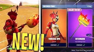 new tricera ops bitemark fossil flyer - pioche fossile fortnite