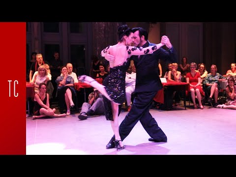  Anibal Lautaro  and  Valeria Maside  are  dancing  to  the  tango  "  Mentirosa  "  by  Osvaldo Pugliese  at  Antwerpen Tango Festival  in  2019