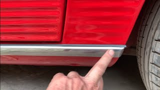 Mercedes R107 SL: Montaż chromowanej listwy progowej