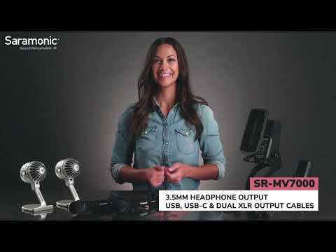 Mikrofonas - Saramonic SR-MV7000 USB/XLR Kondensatorius 20-20kHz su Pop Filtru video