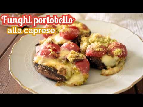 Funghi portobello ripieni con pomodorini e formaggio - facilissimi!