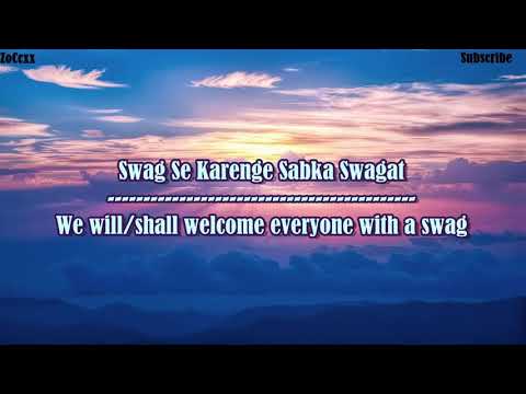 Swag Se Swagat Lyrics -Vishal Dadlani & Neha Bhasin - Tiger Zinda Hai-Lyrical Video With Translation