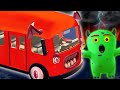 Wheels On The Bus With Green Monsters Bus Ride Spooky Scary Songs For Kids Forkids Spooky
