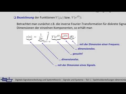 Vorlesung "Signale und Systeme - Teil 1", 3. Spektraldarstellungen, Fourier-Transformationen, Teil 1