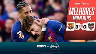 BARCELONA ATROPELA O LEVANTE E REASSUME A LIDERANÇA EM LALIGA | MELHORES MOMENTOS