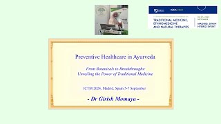 Dr Girish Momaya: Preventive healthcare in Ayurveda (ICTM 2024)