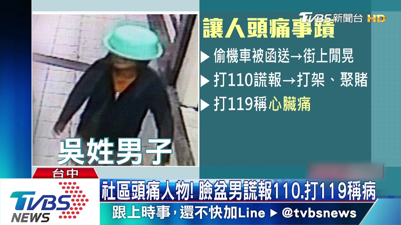 社區頭痛人物! 臉盆男謊報110、打119稱病