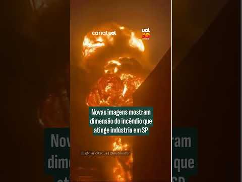 Vídeo: Fábrica de solventes pega fogo e mobiliza bombeiros em Itaquaquecetuba, São Paulo