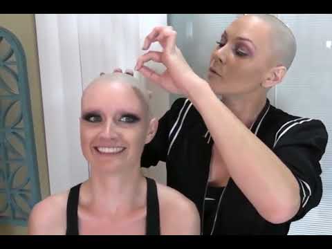 Bald Girl smooth headshave by bald friend | telegram: baldwomen #baldgirl #baldisbeautiful
