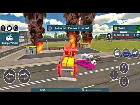 Fire Truck Flying Car - Emergency Rescue Simulator - Best Android Gameplay