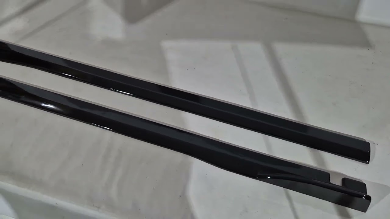 Универсальные Накладки на Боковые Пороги DPT Black (ABS) (2шт) (Черный Глянец) Video 1