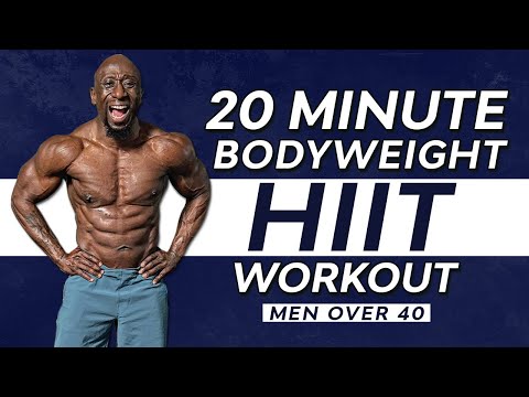 20 Minute Bodyweight HIIT Workout for Men Over 40 - Lose Weight and Burn Fat