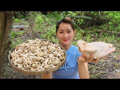 Yummy Chicken Sour Soup With Mushroom - Wild Mushroom For Chicken Sour Soup - Cooking With Sros Video