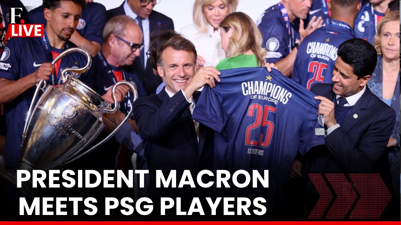 French President Macron Welcomes PSG Players to Élysée Palace After Historic Champions League Win