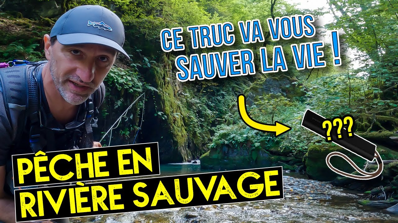 Pêche en mouche sèche dans les gorges d'une rivière sauvage
