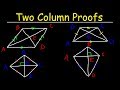 Two Column Proofs With Parallelograms, Isosceles Trapezoids, Rhombuses, and Kites - Geometry