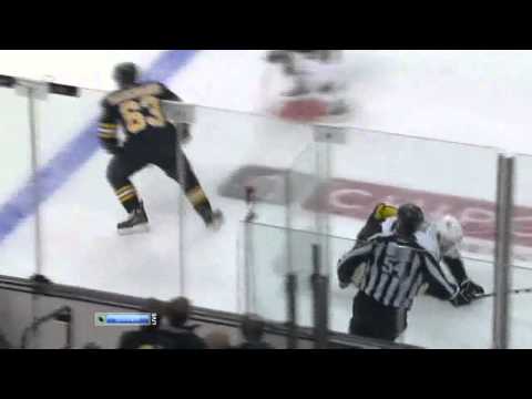 Brad Marchand hits Evgeni Malkin  Pittsburg Penguins and Boston Bruins),NHL, 15   01   2011