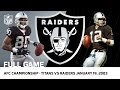 Titans vs. Raiders 2002 AFC Championship Game | NFL Full Game Titans vs. Raiders 2002 AFC Championship Game | NFL Full Game