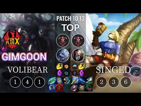 FPX GimGoon Volibear vs Singed Top - KR Patch 10.13