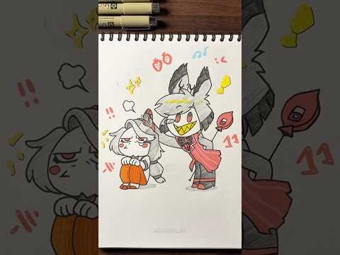 Alastor x Charlie drawing 🤩 #shorts #hazbinhotel #alastor #illustration #nostalgia #upsidedown