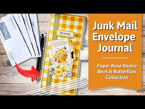 Junk Mail Envelope Journal | Feat: Paper Rose Studios Bees & Butterflies Collection