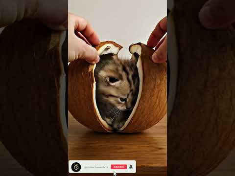 A kitten comes out of a coconut.😱😱ll jashvi vishvi ll #shorts I Tried Cheap vs Expensive Chocolate .