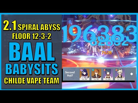 NEW 2.1 Spiral Abyss Floor 12-3-2 Baal-Childe Vape Team is INSANELY STRONG | Genshin Impact
