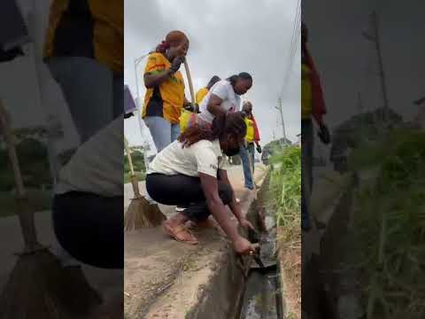 Osman Ayariga leads NYA staff in government-declared national clean-up exercise