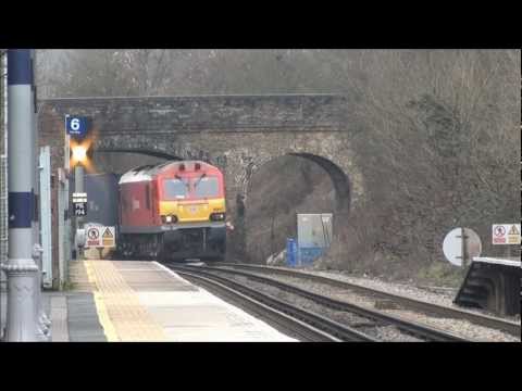 (HD) DB Schenker 92015 rushes Bearsted working the 4O68 Hams Hall to Dollands Moor 27.2.13