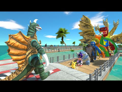 Gigan 197x vs Ghidorah OASIS DEATH RUN - Animal Revolt Battle Simulator