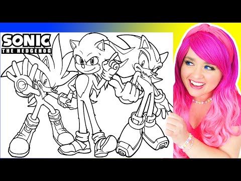 Coloring Sonic the Hedgehog Coloring Pages | Sonic, Shadow & Silver the Hedgehog | Markers