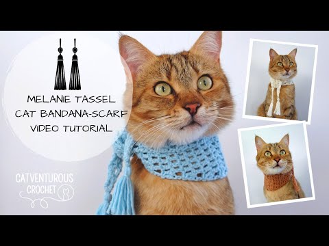 Melanie Tassel Cat Bandana-Scarf - Catventurous Crochet