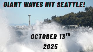 Giant Waves Hit Alki Beach during Storm in Seattle!