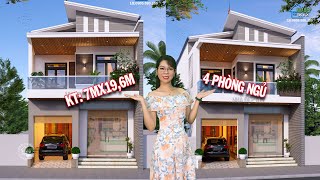 Nhà phố mái lệch hiện đại. ATZ số 318